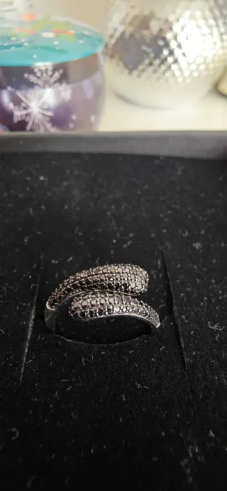 Anello Brosway Argento Nero Misura Regolabile