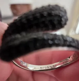 Anello Brosway Argento Nero Misura Regolabile