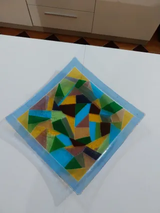 Centro tavola vetro Murano 38x38 cm