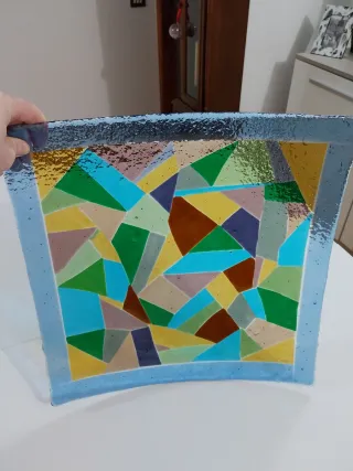 Centro tavola vetro Murano 38x38 cm