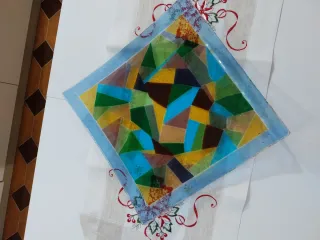 Centro tavola vetro Murano 38x38 cm