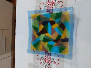 Centro tavola vetro Murano 38x38 cm