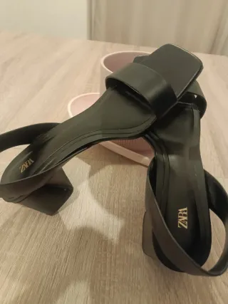 Sandalias destalonadas Zara sin uso. Piel.