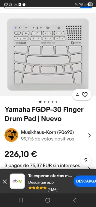 Yamaha FGDP-30 Finger Drum Pad
