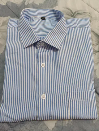 Camisa de vestir a rayas azules