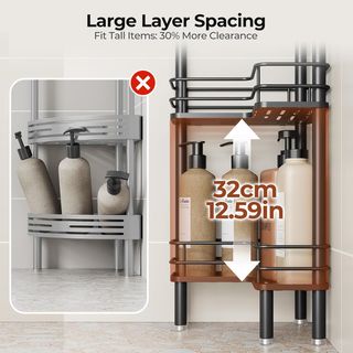 Juego 3 Estantes Esquina Ducha Metálico