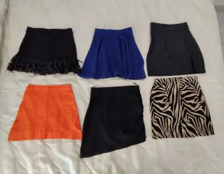 Minifaldas lote 6 unids. Zara, Stradivarius XS-S