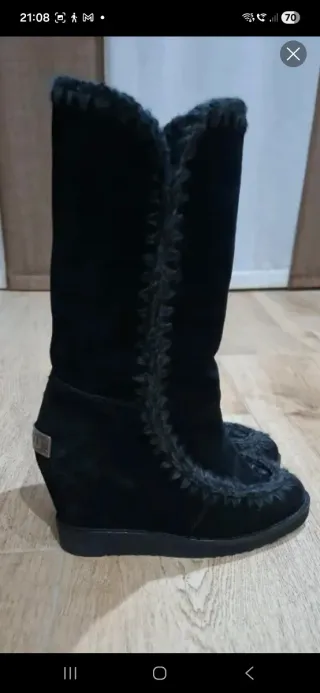 Botas MOU Negras con cuña