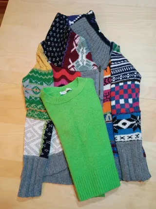 Lote Chaqueta Desigual y Jersey Verde