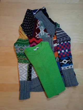 Lote Chaqueta Desigual y Jersey Verde