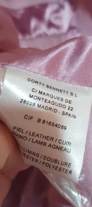 Americana de cuero rosa CORTY BENNETT Talla S