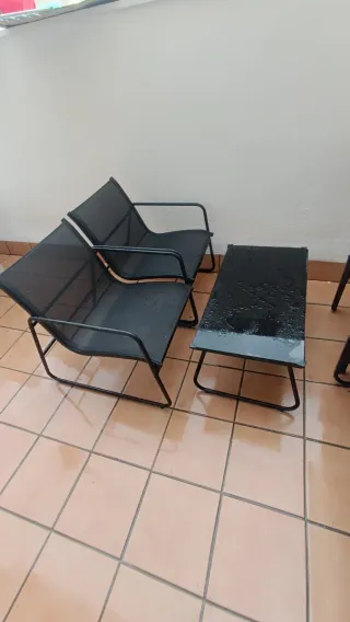 Conjunto terraza: 2 sillas y mesa