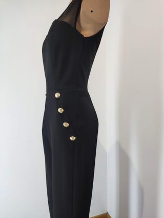 Mono negro fiesta con botones dorados