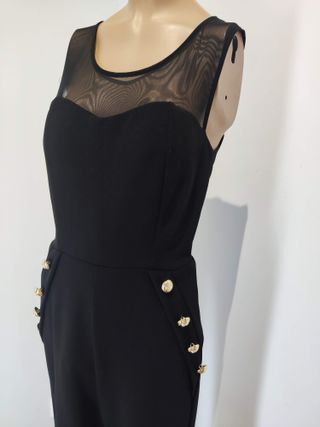 Mono negro fiesta con botones dorados