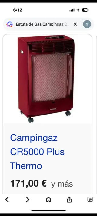 Estufa de Gas Orbegozo HBF 95 Negra/Roja