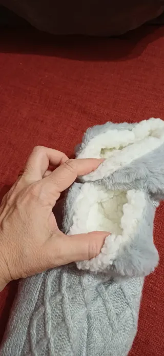 Calzettoni imbottiti antiscivolo grigi