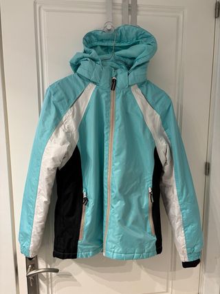 Chaqueta esquí impermeable turquesa Talla 146/152