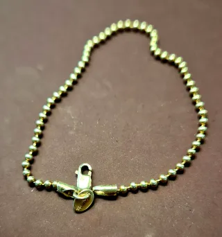 Pulsera chapado oro eslabones bolitas