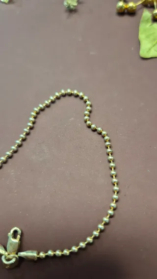 Pulsera chapado oro eslabones bolitas