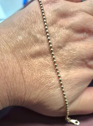 Pulsera chapado oro eslabones bolitas