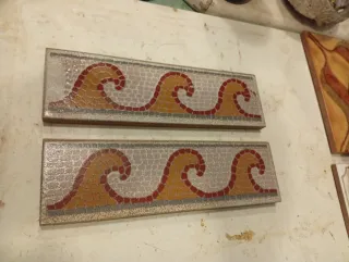 1 Azulejo Vintage Mosaico Olas