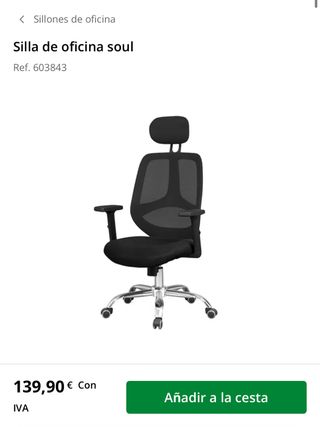 Silla de oficina soul negra