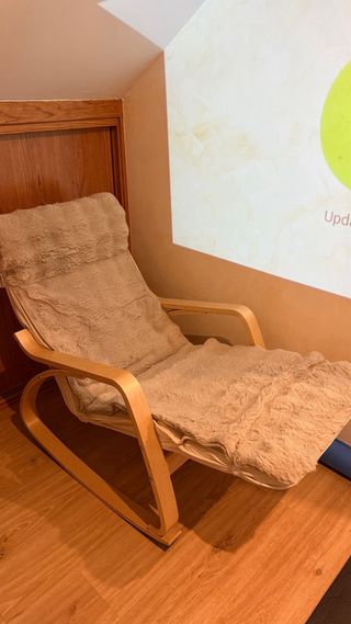 Silla Mecedora Songmics Beige Madera