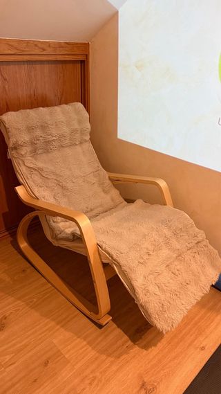 Silla Mecedora Songmics Beige Madera