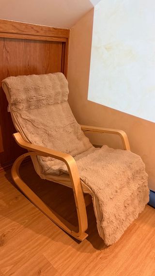 Silla Mecedora Songmics Beige Madera