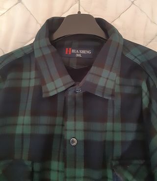 Camisa HUA SHENG cuadros verde/negra Talla 3XL
