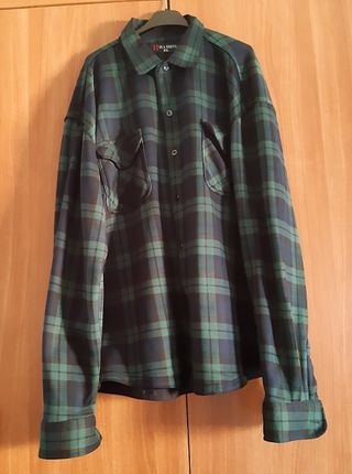 Camisa HUA SHENG cuadros verde/negra Talla 3XL