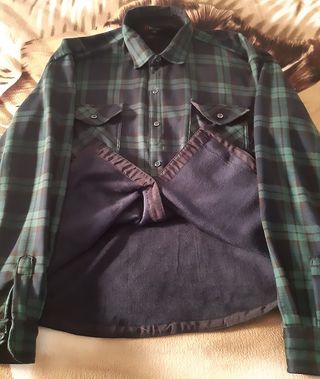 Camisa HUA SHENG cuadros verde/negra Talla 3XL