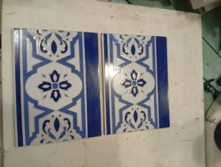 Azulejos Antiguos Vintage Azul y Blanco