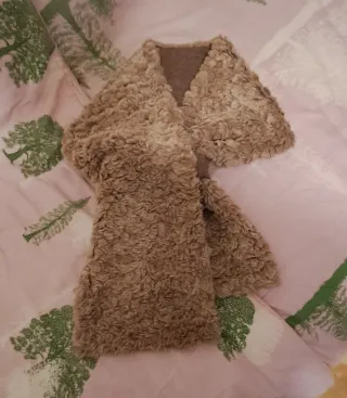 Stola in pelliccia sintetica beige