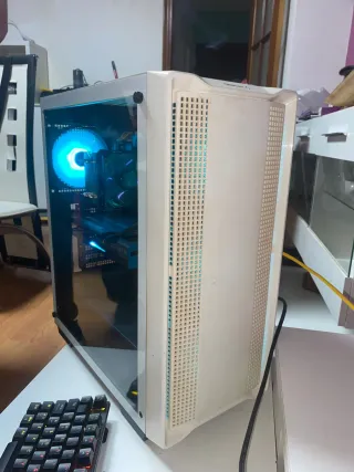 Ordenador Sobremesa Blanco Gaming + Monitor LG