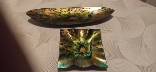 CONJUNTO DOS BANDEJAS PAVO REAL