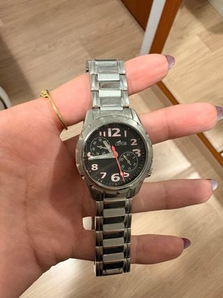 Reloj Lotus Niño Negro y Plateado
