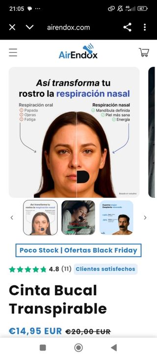 Cinta bucal hipoalergénica 30 uds