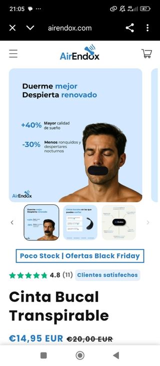 Cinta bucal hipoalergénica 30 uds