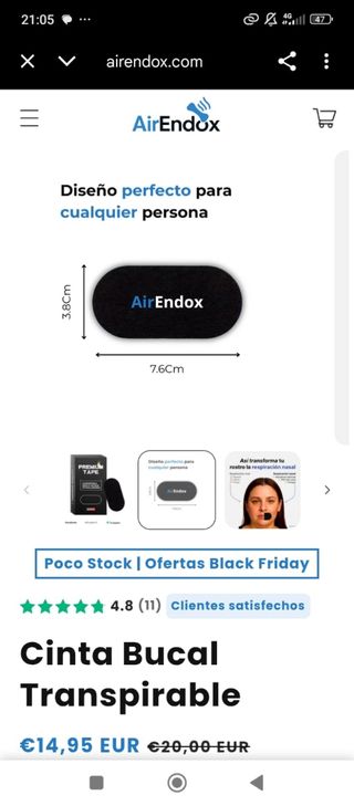 Cinta bucal hipoalergénica 30 uds