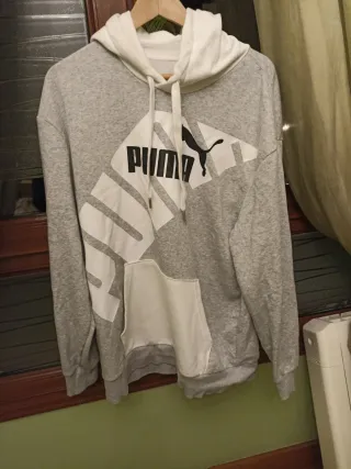 Sudadera Puma Gris y Blanca