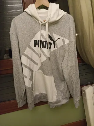 Sudadera Puma Gris y Blanca