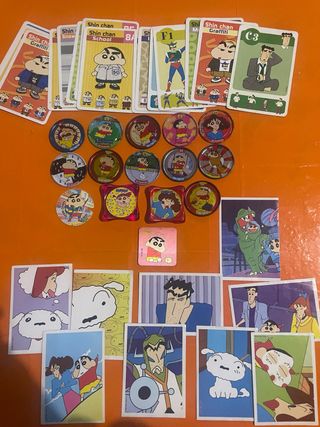 Lote Colección Shin Chan Tarjetas y Cromos tazos