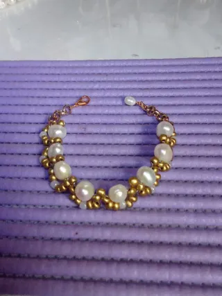 Pulsera perlas semi-barrocas