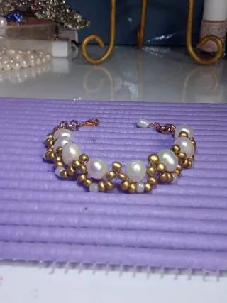 Pulsera perlas semi-barrocas