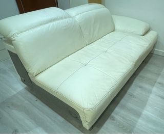 Sofá 2 plazas piel blanco