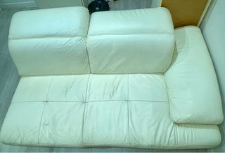 Sofá 2 plazas piel blanco