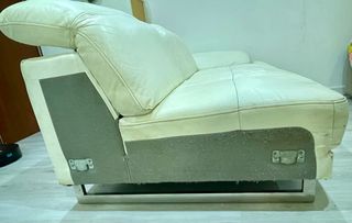 Sofá 2 plazas piel blanco