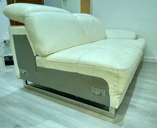 Sofá 2 plazas piel blanco