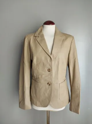 Chaqueta de piel beige Talla L